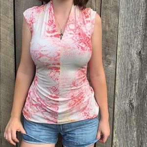 Vince Camuto Fitted Snakeskin Top